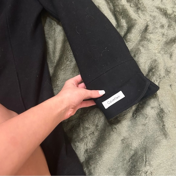 calvin klein black button down trench coat womens size XL - Picture 5 of 9